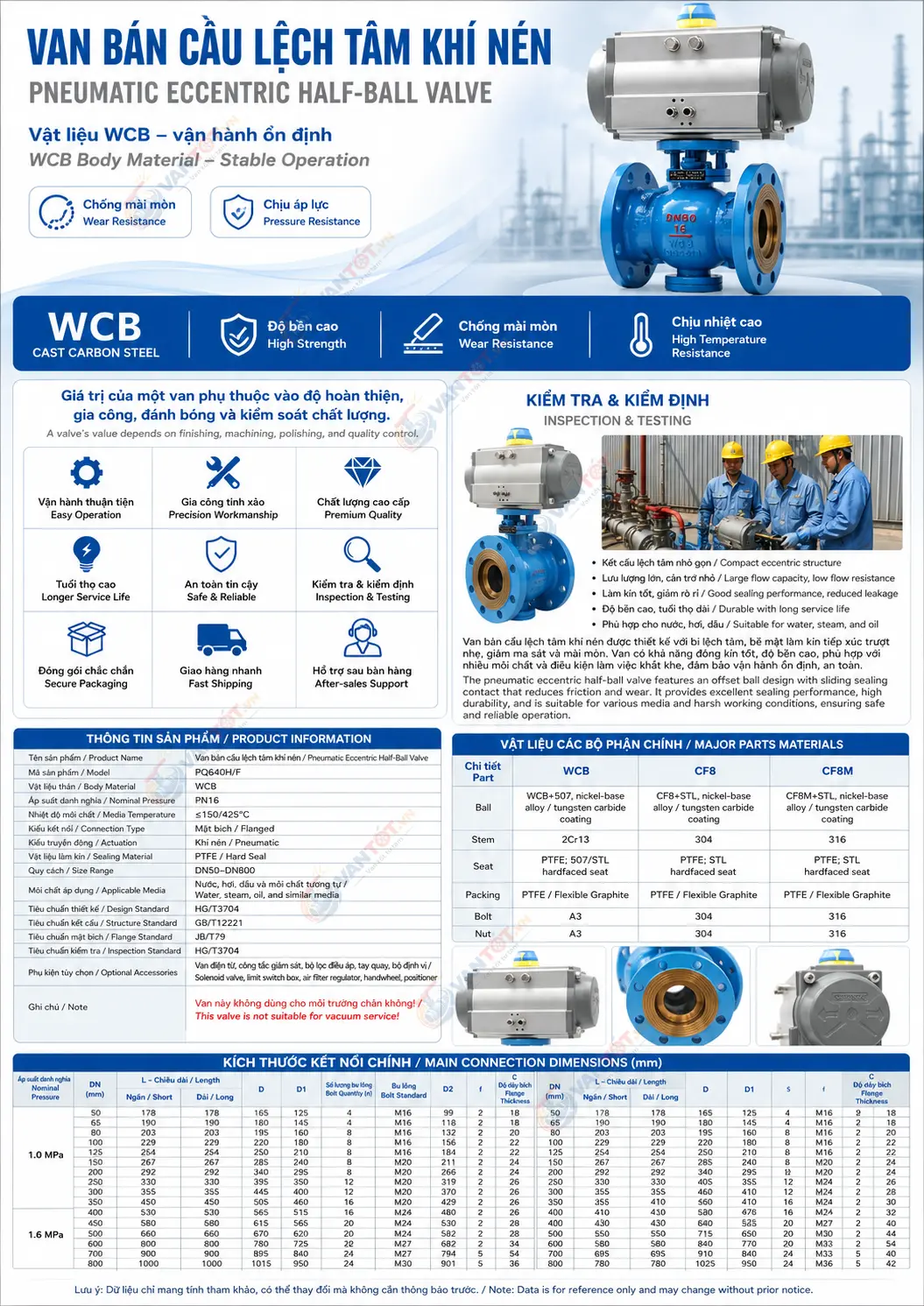 van xả tro nhanh khí nén PQ640H-10C