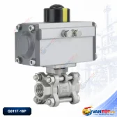 van bi khí nén ren ba mảnh inox Q611F-16P