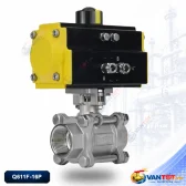 van bi khí nén ren ba mảnh inox Q611F-16P