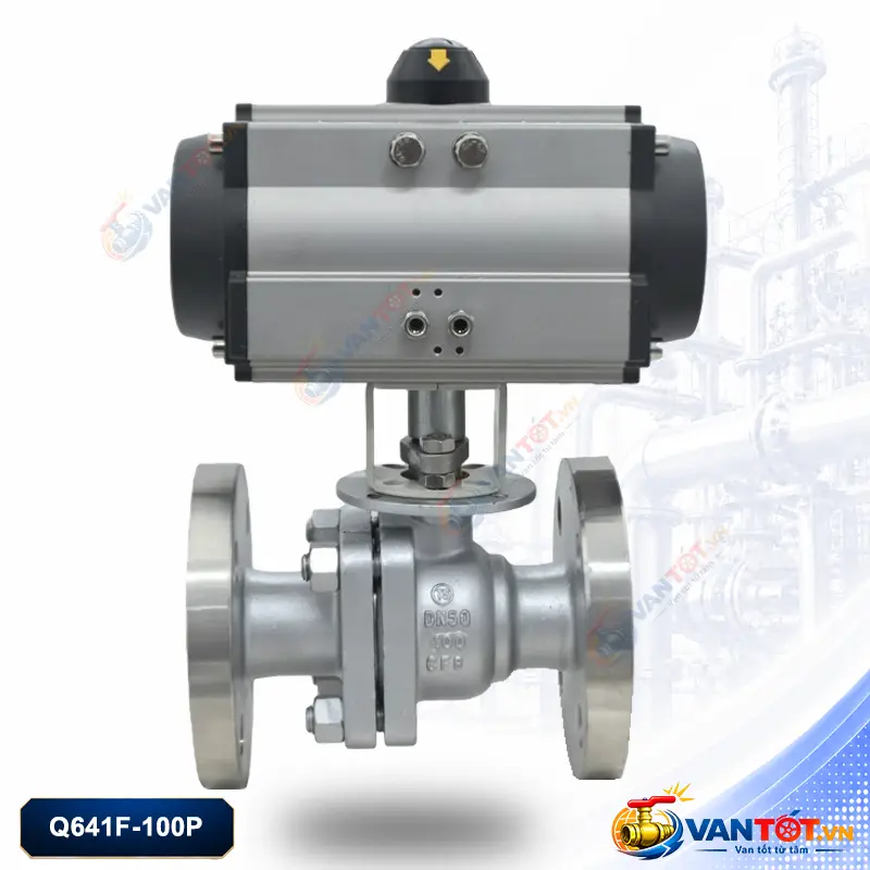 van bi mặt bích khí nén Q641F-100P van bi mặt bích khí nén Q641F-100P
