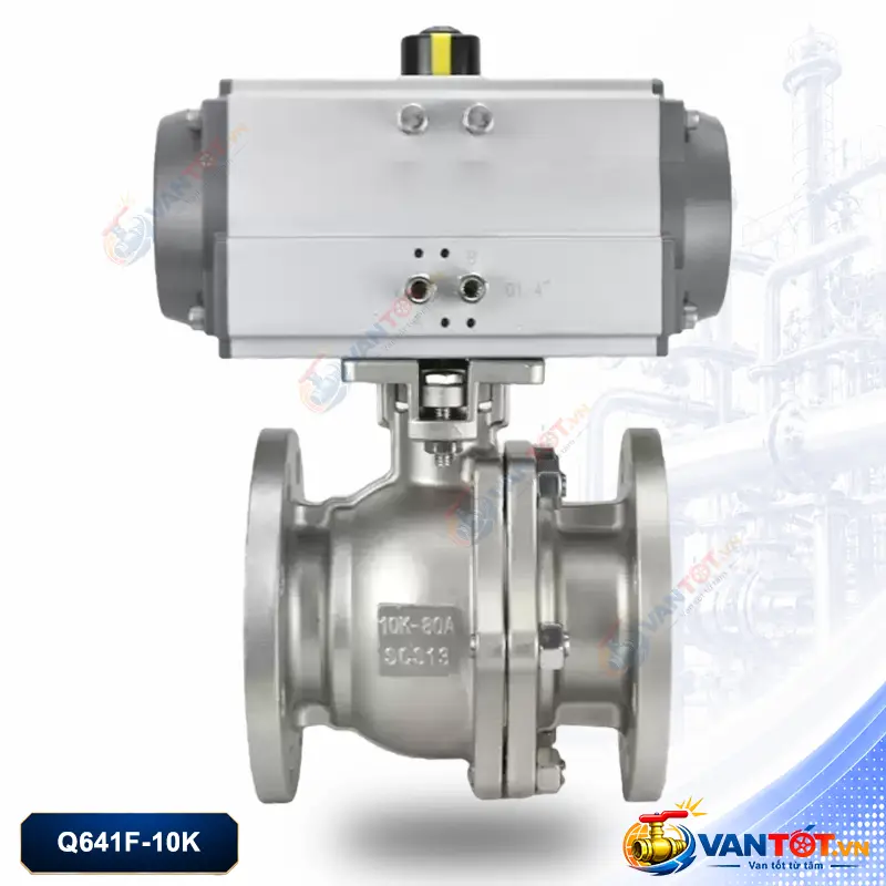 van bi mặt bích khí nén tiêu chuẩn JIS Q641F-10K van bi mặt bích khí nén tiêu chuẩn JIS Q641F-10K
