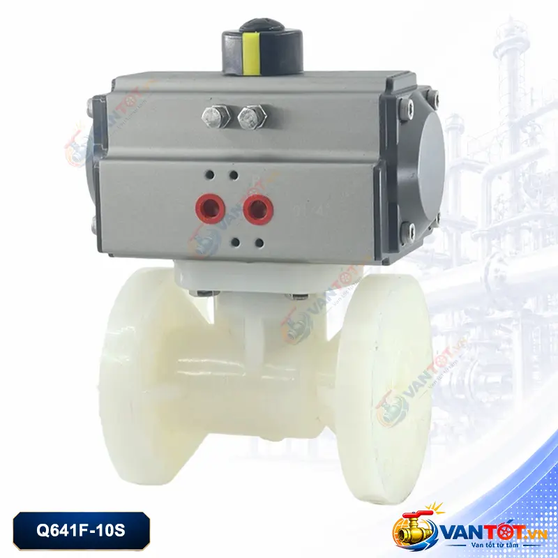 van bi mặt bích khí nén PVDF Q641F-10S van bi mặt bích khí nén PVDF Q641F-10S