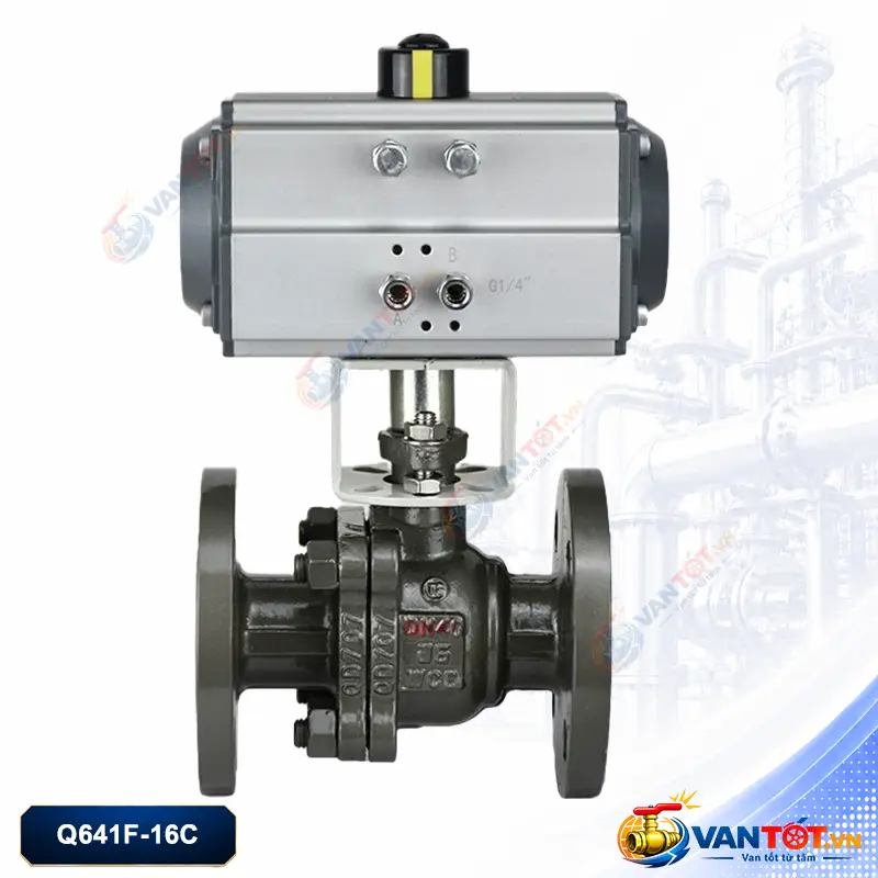 van bi mặt bích khí nén Q641F-16C van bi mặt bích khí nén Q641F-16C
