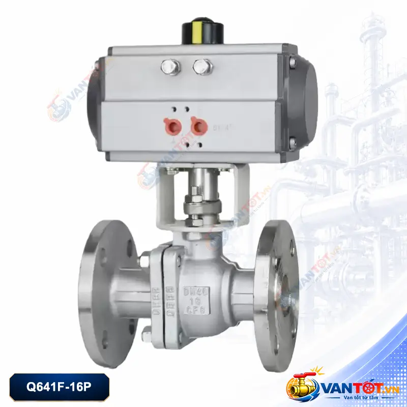 Van bi mặt bích khí nén inox 304 Q641F-16P Van bi mặt bích khí nén inox 304 Q641F-16P