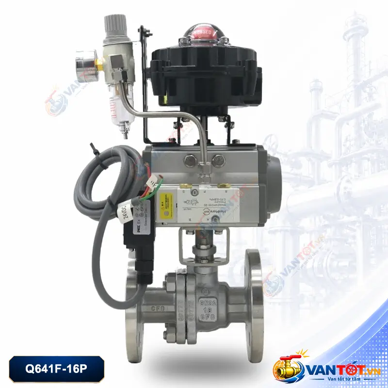 van bi khí nén mặt bích chống cháy nổ Q641F-16P van bi khí nén mặt bích chống cháy nổ Q641F-16P