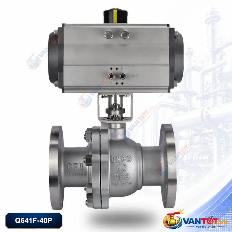 van bi mặt bích khí nén inox 304 Q641F-40P van bi mặt bích khí nén inox 304 Q641F-40P