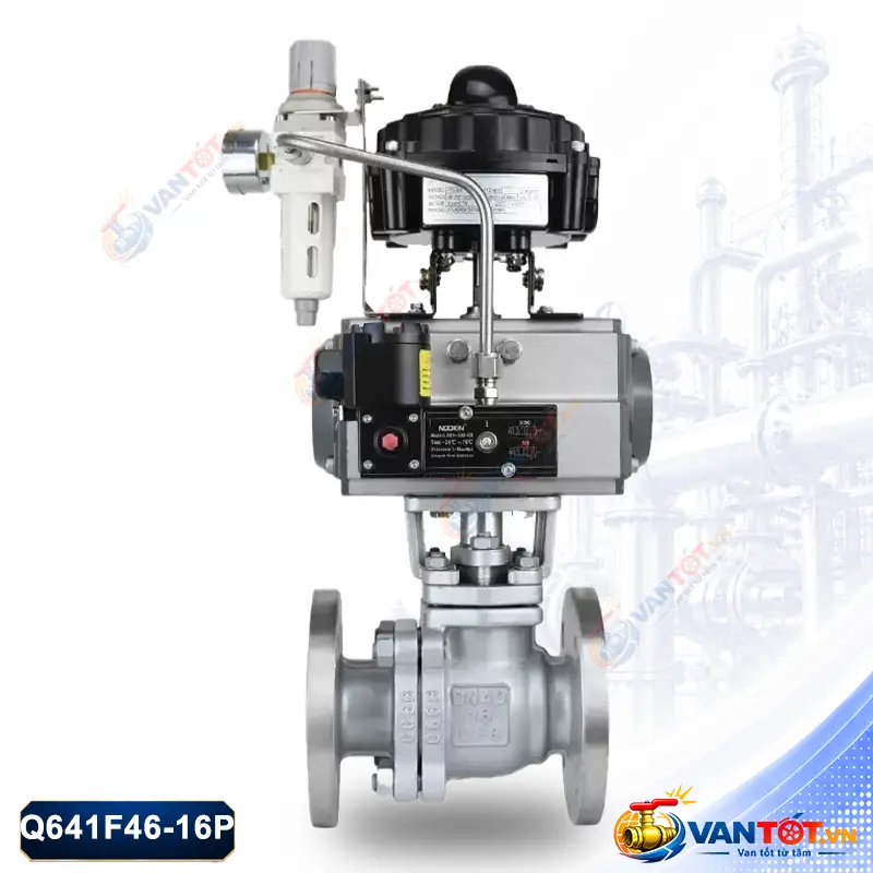 van bi khí nén chống cháy nổ Q641F46-16P lót PTFE van bi khí nén chống cháy nổ Q641F46-16P lót PTFE