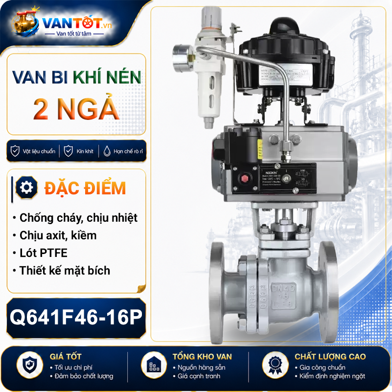 van bi khí nén chống cháy nổ Q641F46-16P lót PTFE