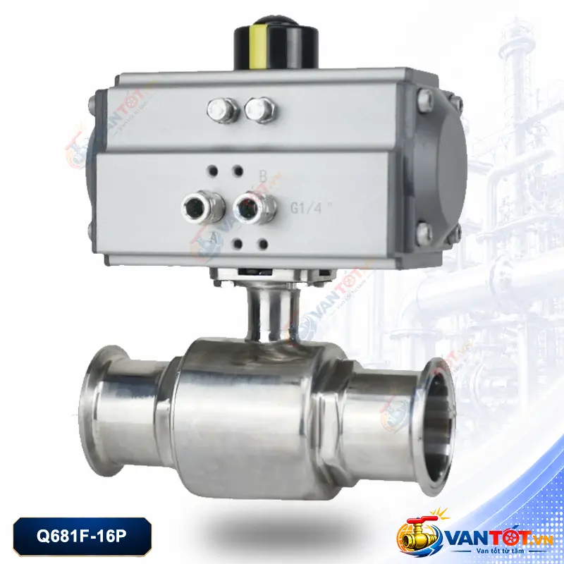van bi khí nén lắp đặt nhanh Q681F-16P van bi khí nén lắp đặt nhanh Q681F-16P