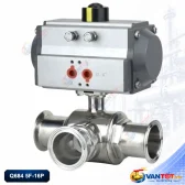 van bi khí nén 3 ngã inox 304 vi sinh