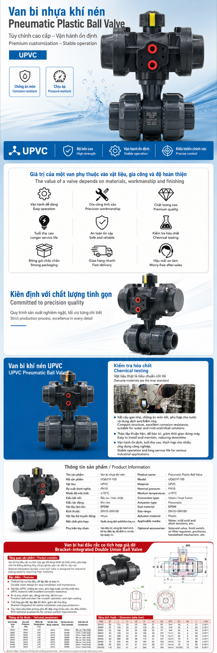van bi khí nén UPVC UQ621F-10S