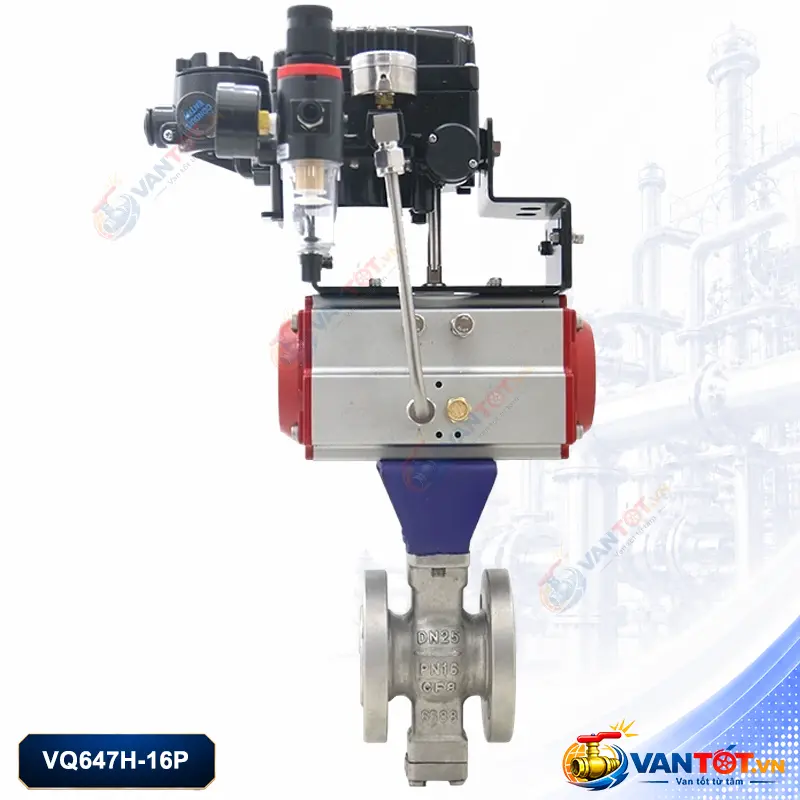 Van bi điều chỉnh khí nén kiểu V VQ647H-16P Van bi điều chỉnh khí nén kiểu V VQ647H-16P