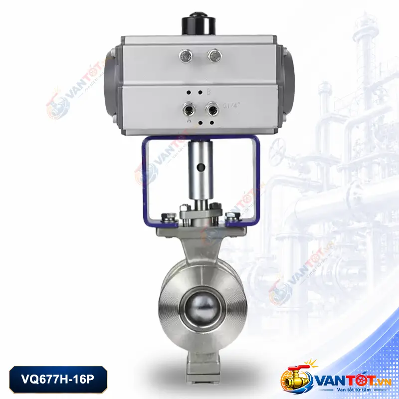 van bi khí nén kiểu V VQ677H-16P van bi khí nén kiểu V VQ677H-16P