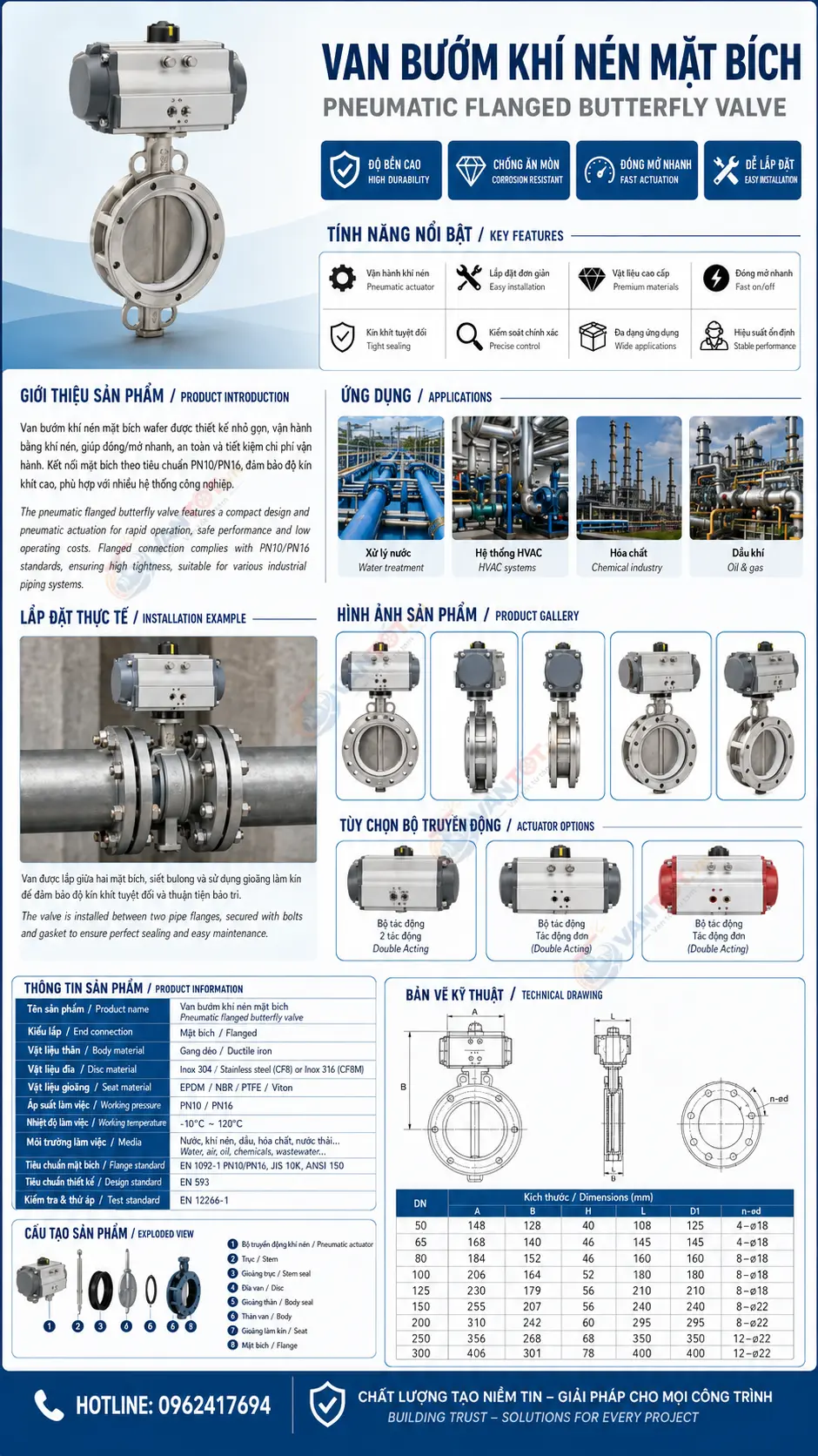 van bướm khí nén D673W-16P