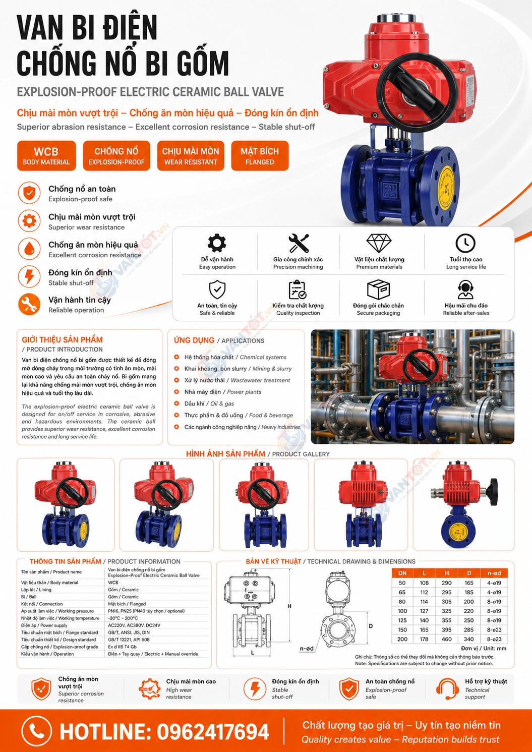 van bi gốm điện Q941TC