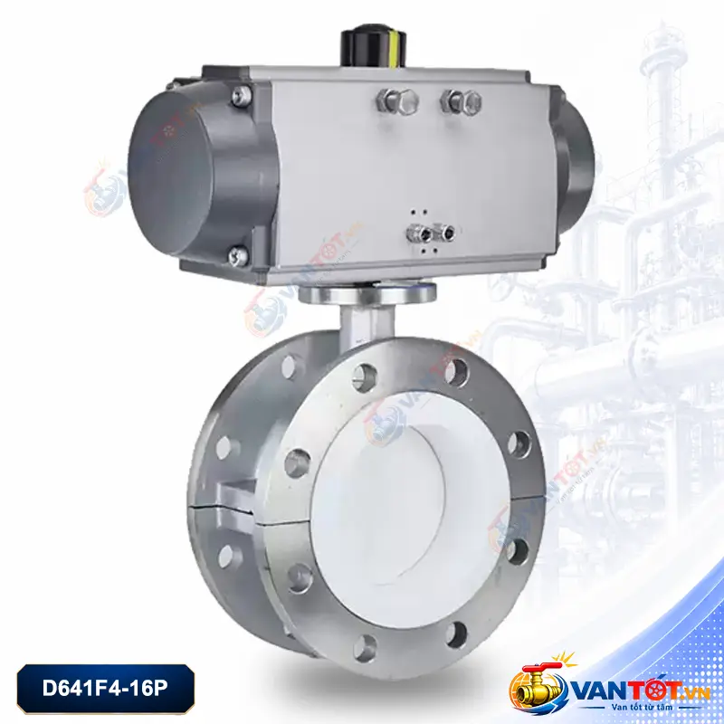 van bướm khí nén lót PTFE D641F4-16P van bướm khí nén lót PTFE D641F4-16P