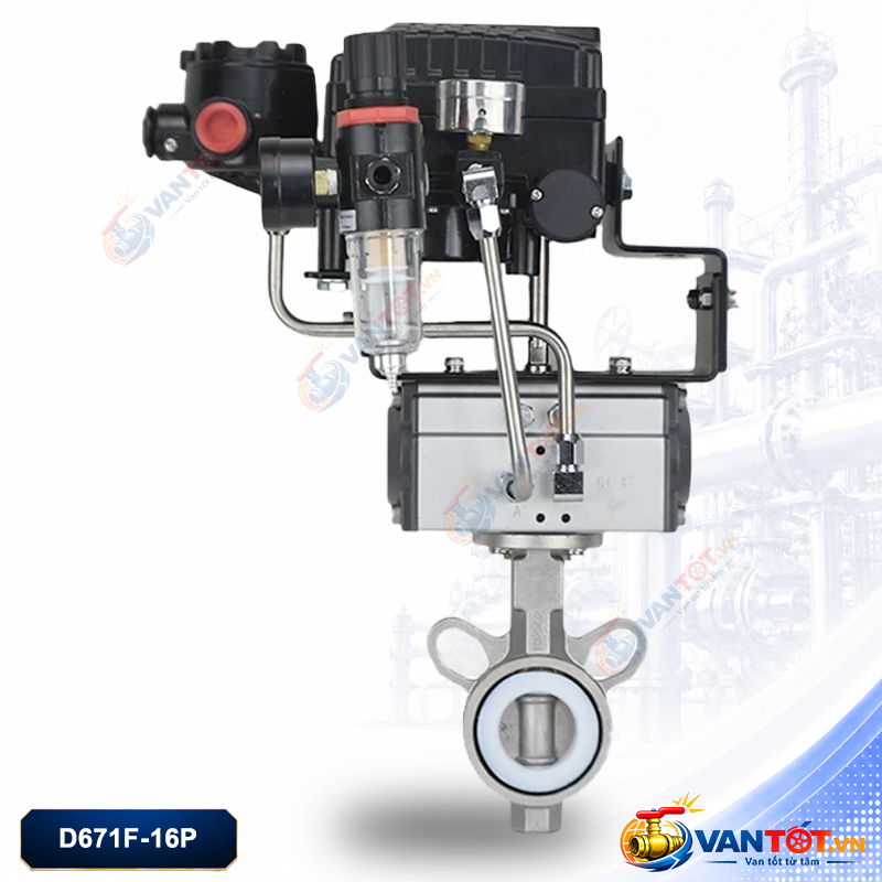 van bướm khí nén điều tiết D671F-16P van bướm khí nén điều tiết D671F-16P