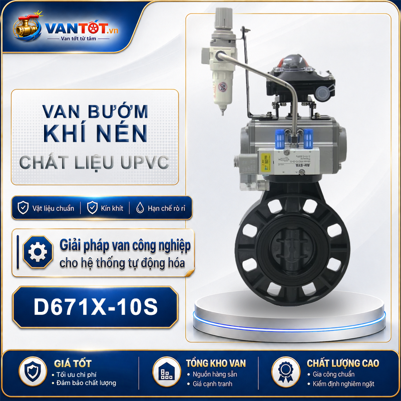 van bướm khí nén UPVC D671X-10S van bướm khí nén UPVC D671X-10S
