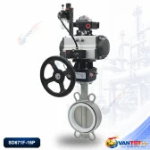 van bướm khí nén inox có tay quay phụ SD671F-16P