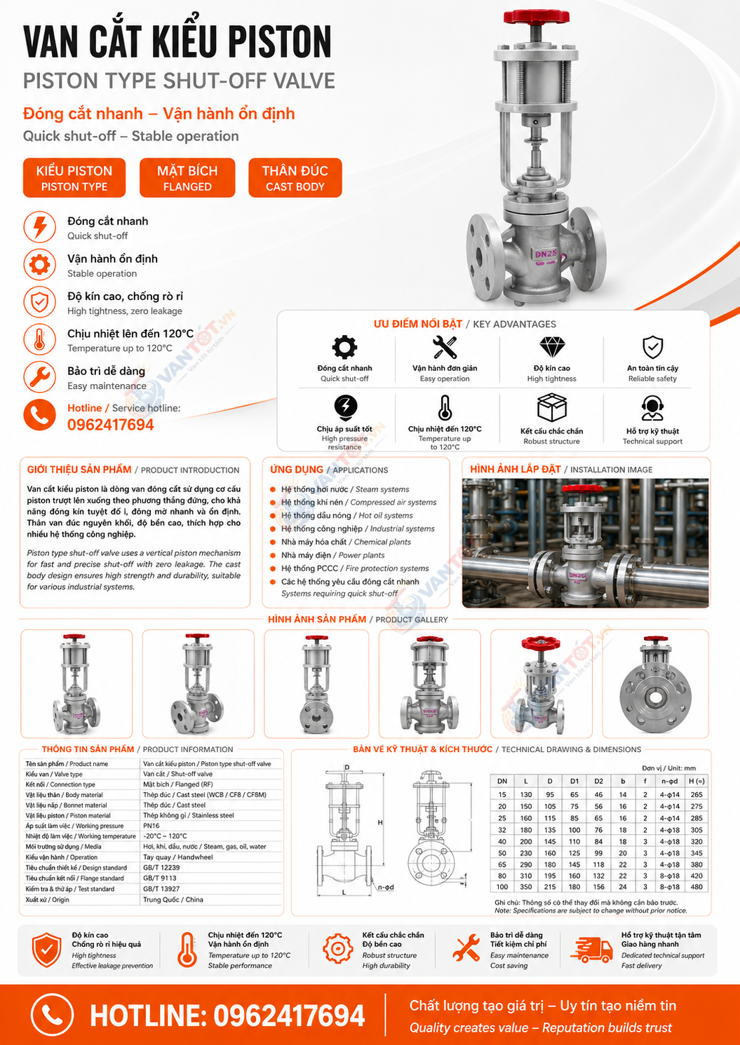van khóa cắt piston khí nén ZSPQ